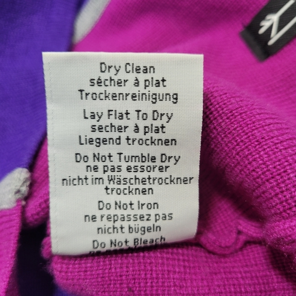 90s-Inspired Merino Wool Ski Sweater 1/4 Zip Color-Block Size Large - Picture 5 of 11